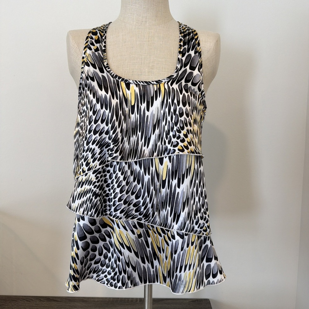 B Wear Ruffle Tiered Tank Top Club Wear Fairy Whimsygoth Size Large 90s Y2K